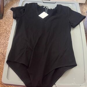 Elegant Black V-Neck Bodysuit